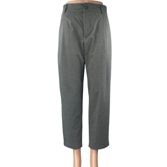 Zara Women's Gray Straight Leg High Waisted Pleated Trousers Dress Pants Size XS - Picture 1 of 5